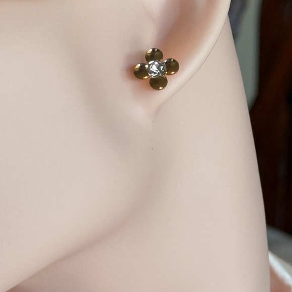 Cloverleaf Gold Earrings NEW - Picture 3 of 9